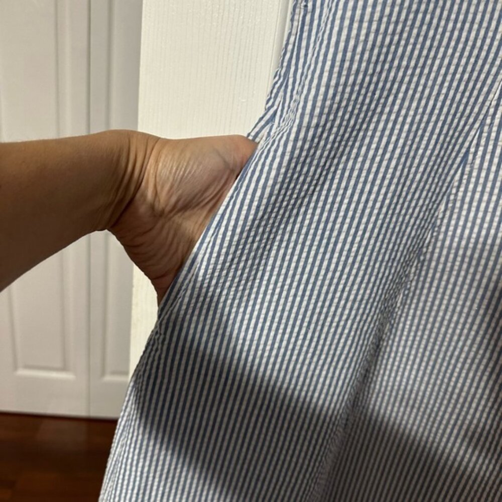 NWT Anne Klein Seersucker Sleeveless Shirt Dress - Picture 7 of 16